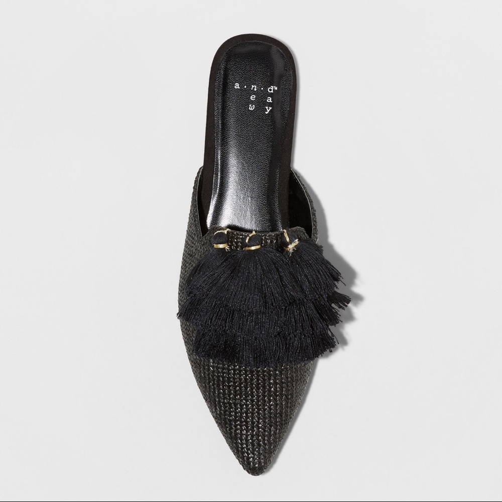 Women's Anotoinette Woven Tassle Pointed Mules-1 - Picture 4 of 4